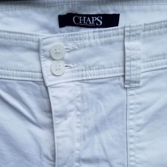 Chaps White Cotton Blend Cropped Pants Size 8 - Picture 4 of 7